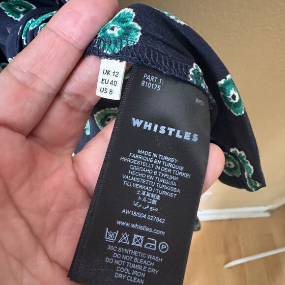 WHISTLES Dress Women's 8 Lenno Print Naya Button Dress Pockets Short Sleeve - Picture 6 of 10